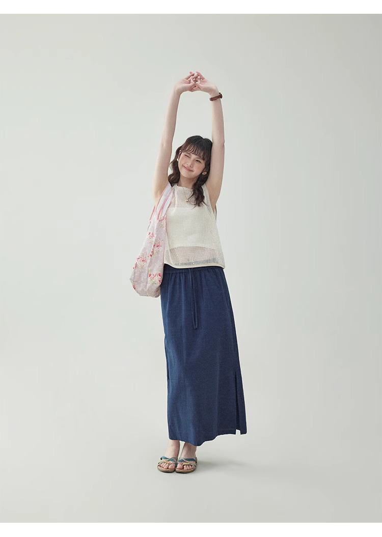 高級感純棉無袖鏤空背心女夏季新款疊穿罩衫上衣