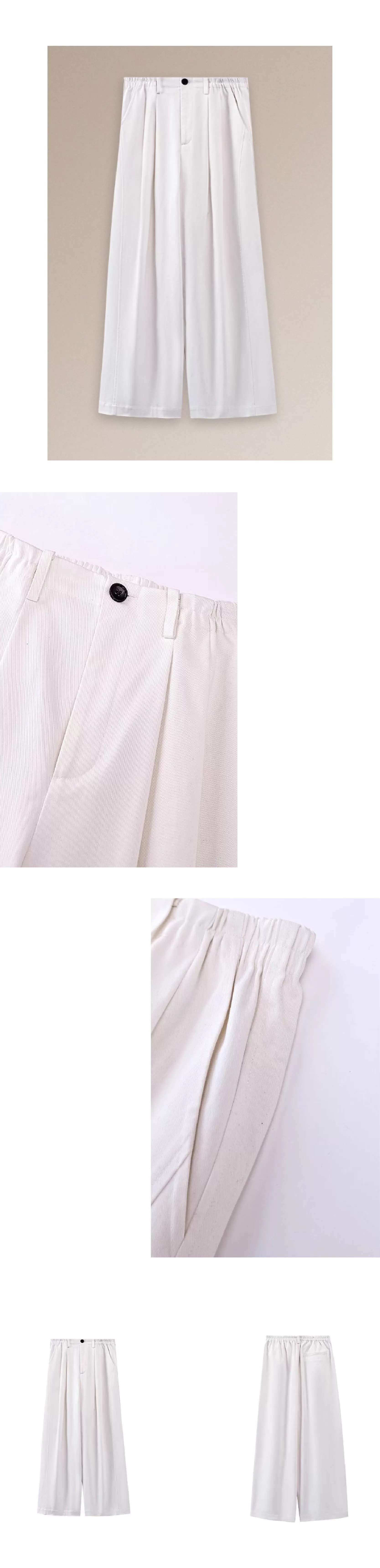 跨季節實用基礎單品分割顯瘦俐落寬鬆版型高腰寬長褲