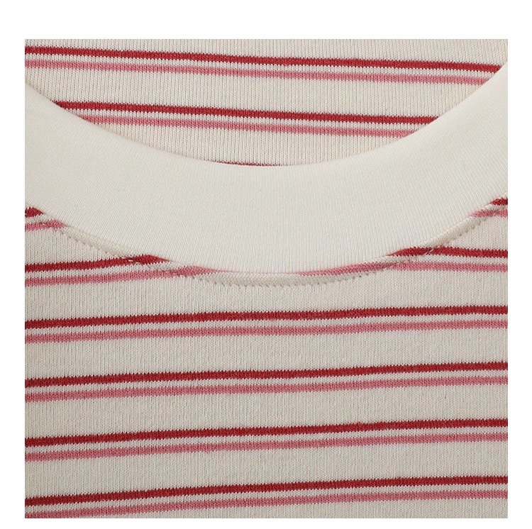 條紋不規則下擺衛衣T恤女秋季新款圓領長袖上衣