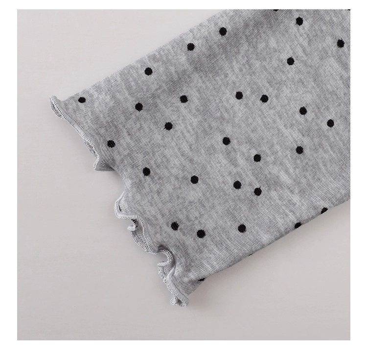 韓系密邊領波點長袖T恤女秋季新款內搭寬鬆上衣