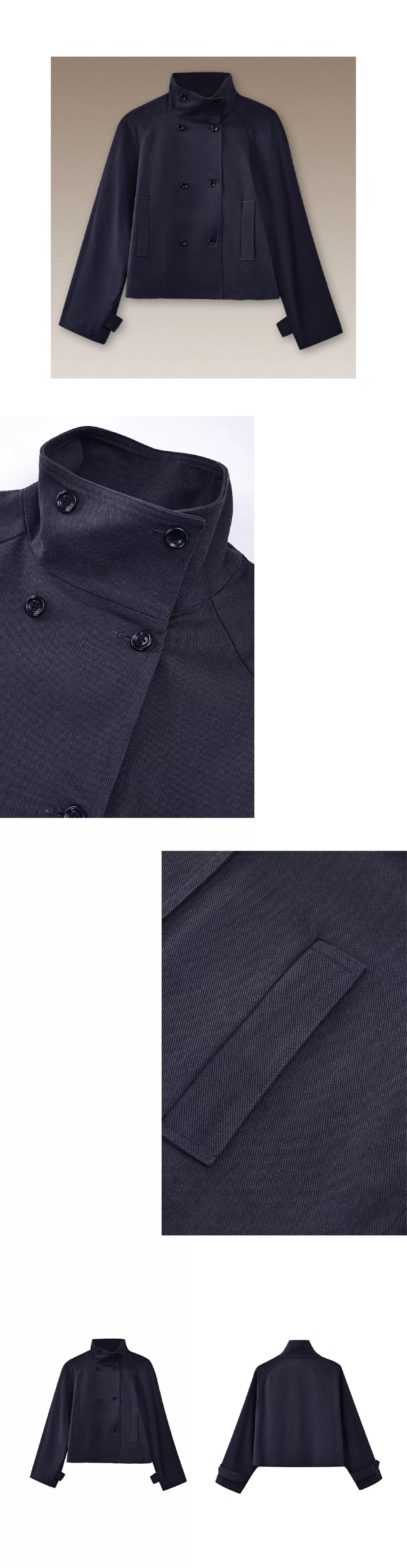 波士頓橋風衣挺括萊賽爾棉氣質立領剪裁寬鬆顯瘦外套女