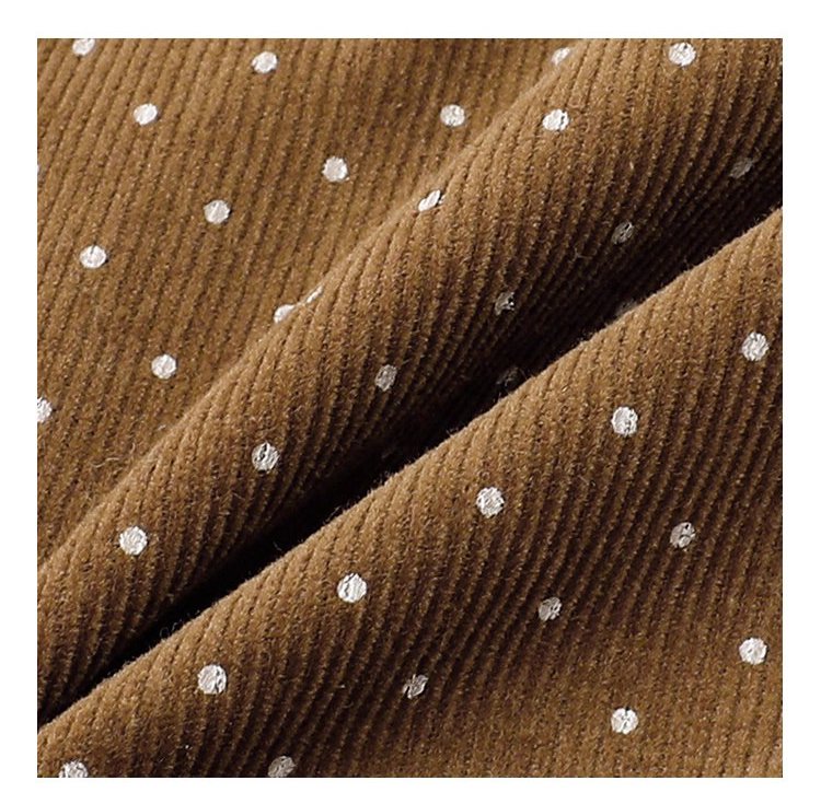 復古波點燈芯絨半身裙女秋冬新款高腰純棉a字裙