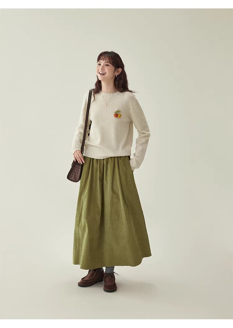 可愛胸針羊毛混紡針織衫女冬季新款慵懶長袖上衣,可愛胸針羊毛混紡針織衫女冬季新款慵懶長袖上衣,HBEW1154,可愛胸針羊毛混紡針織衫女冬季新款慵懶長袖上衣,童趣胸針,羊毛混紡