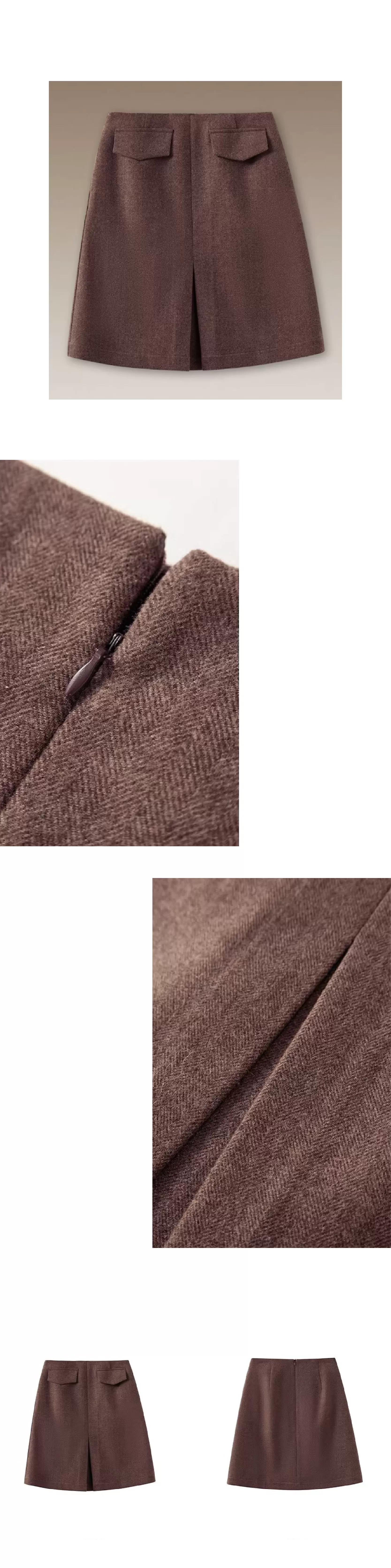 復古少女感綿羊毛混紡挺括呢料靈動褶襉高腰顯瘦半身裙,復古少女感綿羊毛混紡挺括呢料靈動褶襉高腰顯瘦半身裙,HBEW2042,復古少女感綿羊毛混紡挺括呢料靈動褶襉高腰顯瘦半身裙,口袋造型,羊毛混紡