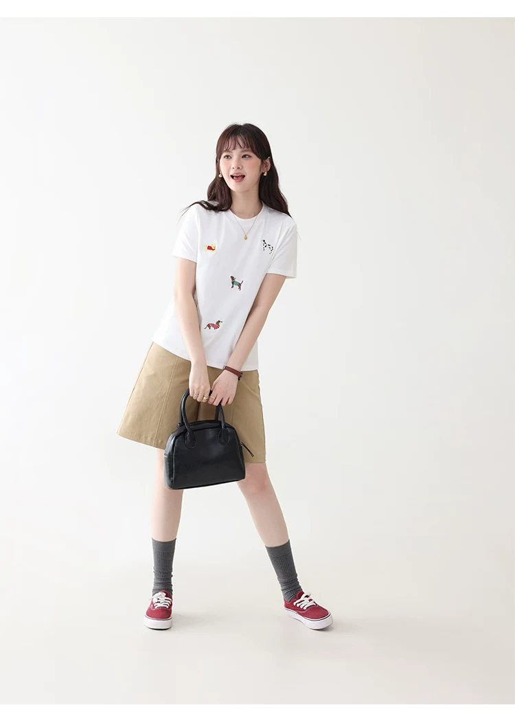 可愛小狗刺繡白色短袖T恤女26夏季新款時尚減齡上衣,可愛小狗刺繡白色短袖T恤女26夏季新款時尚減齡上衣,HBFS1099,可愛小狗刺繡白色短袖T恤女26夏季新款時尚減齡上衣,小狗刺繡,舒適面料