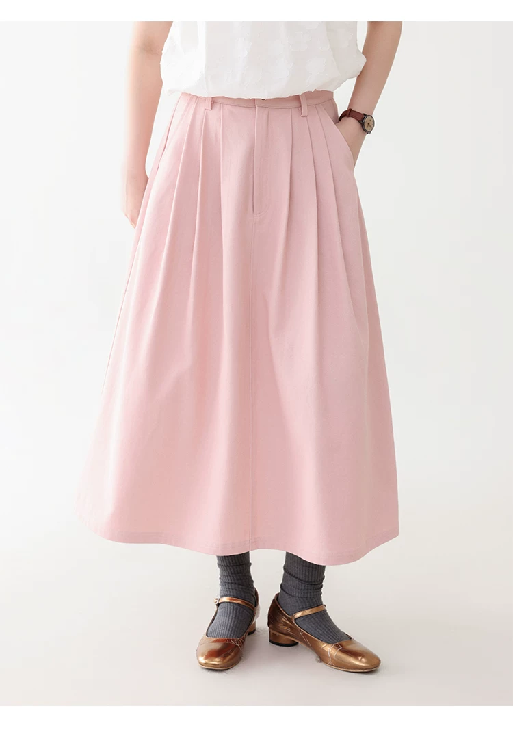 粉紅色中高腰壓褶牛仔半身裙女夏季新款純棉中長裙,粉紅色中高腰壓褶牛仔半身裙女夏季新款純棉中長裙,HBFS2020,粉紅色中高腰壓褶牛仔半身裙女夏季新款純棉中長裙,高腰壓摺,全棉面料