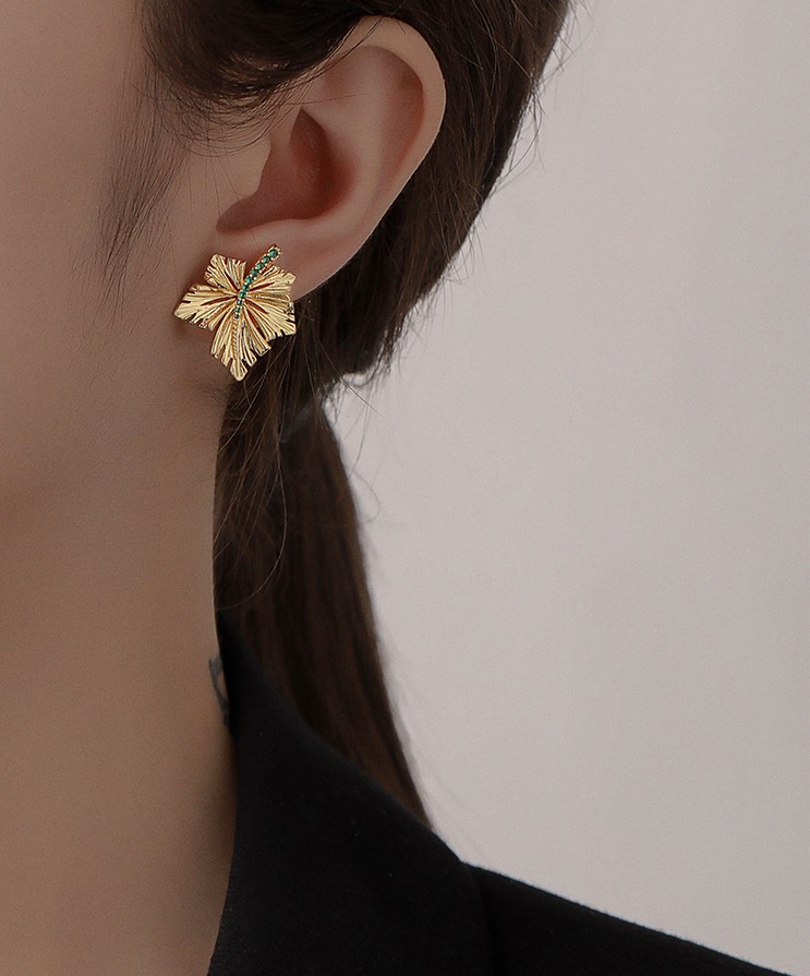 時尚潮流法式楓葉耳環