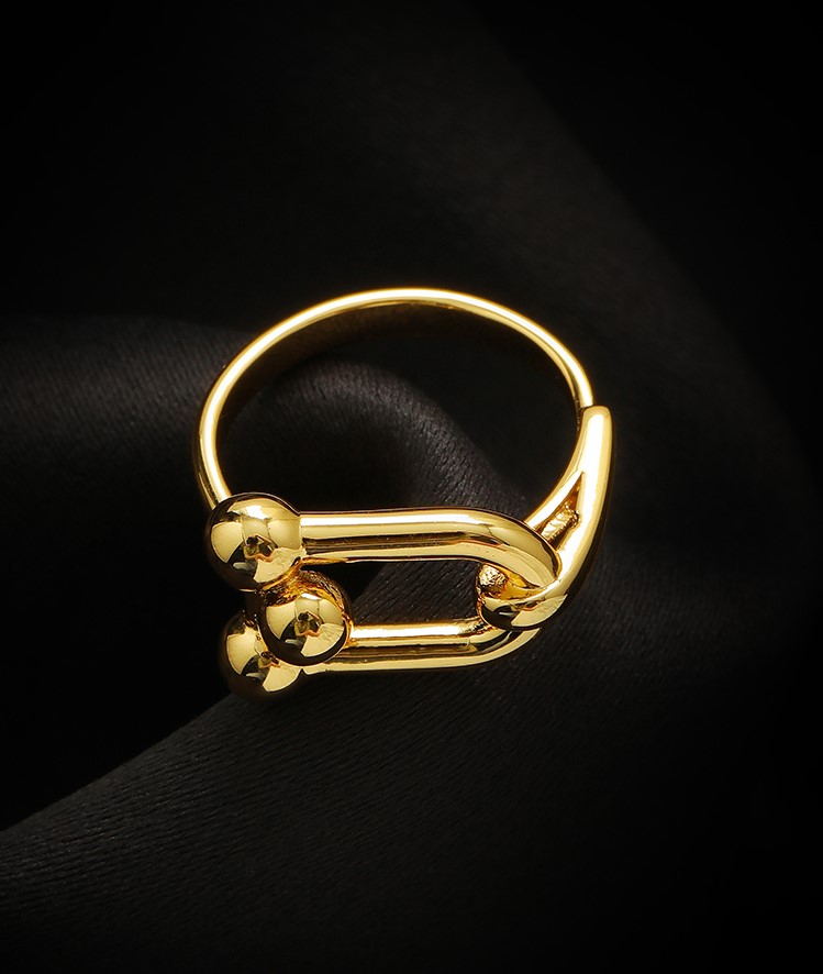 歐美個性時尚U形k金色戒指