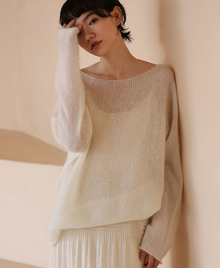 超細馬海毛羊毛寬鬆鏤空感氛圍感仙女針織毛衣上衣