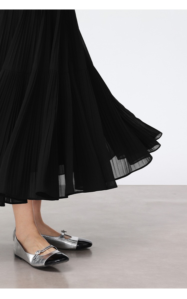 大尺碼高腰紫色半身裙女夏寬鬆雪紡裙氣質百褶裙長款