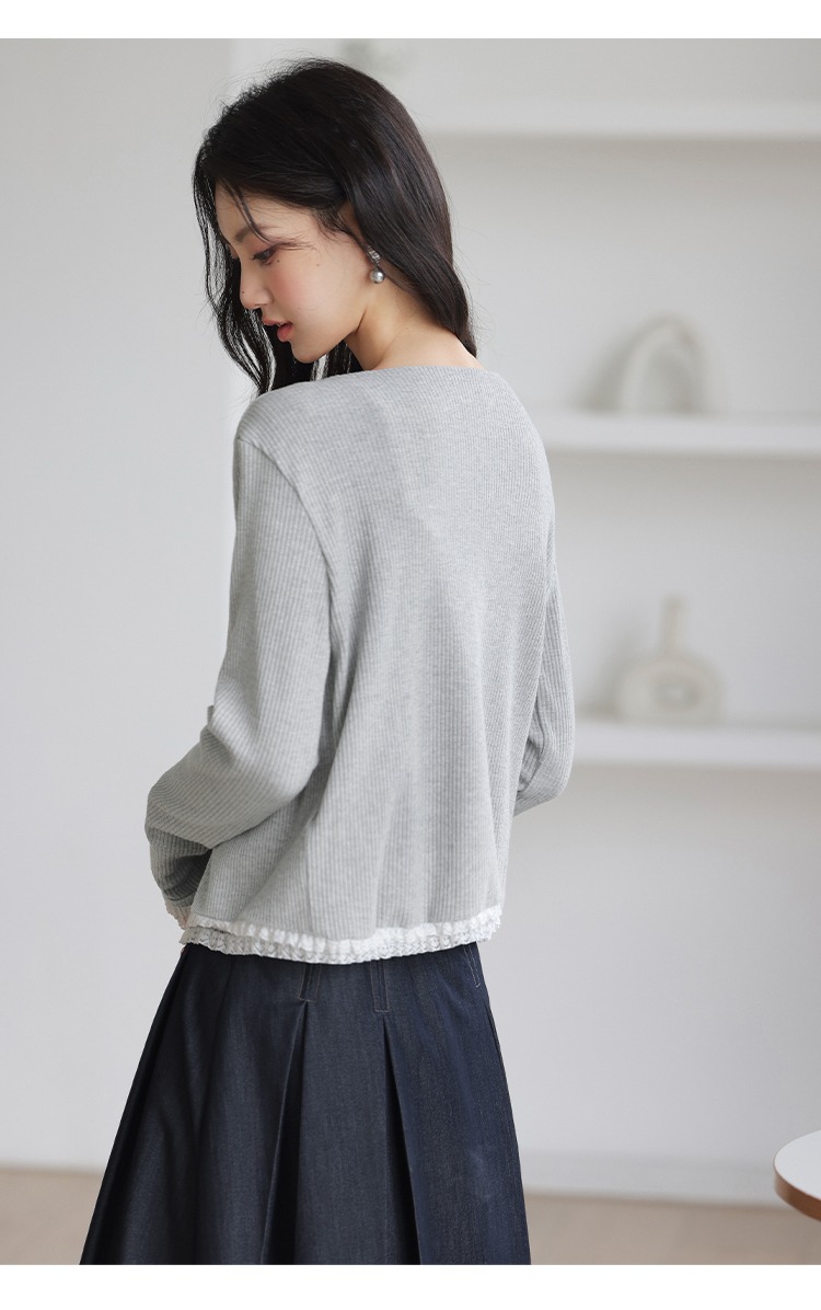 大尺碼灰色針織衫女吊帶背心初秋穿搭氣質套裝兩件式上衣