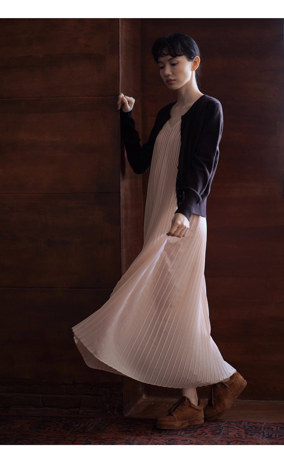 超細美奴羊毛蓬鬆軟糯圓領針織外套寬鬆通勤顯瘦開衫