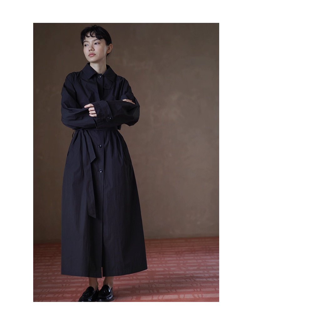 秋日安全感風衣經典基本款寬鬆顯瘦長款通勤簡約外套女