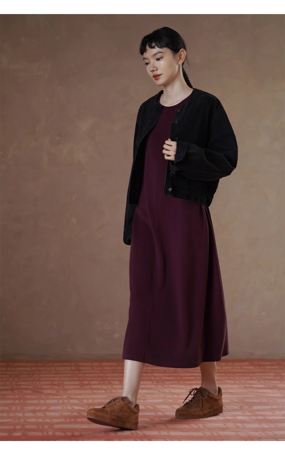 龐克牛仔做舊復古水洗寬鬆輪廓短款圓領顯瘦小個子外套