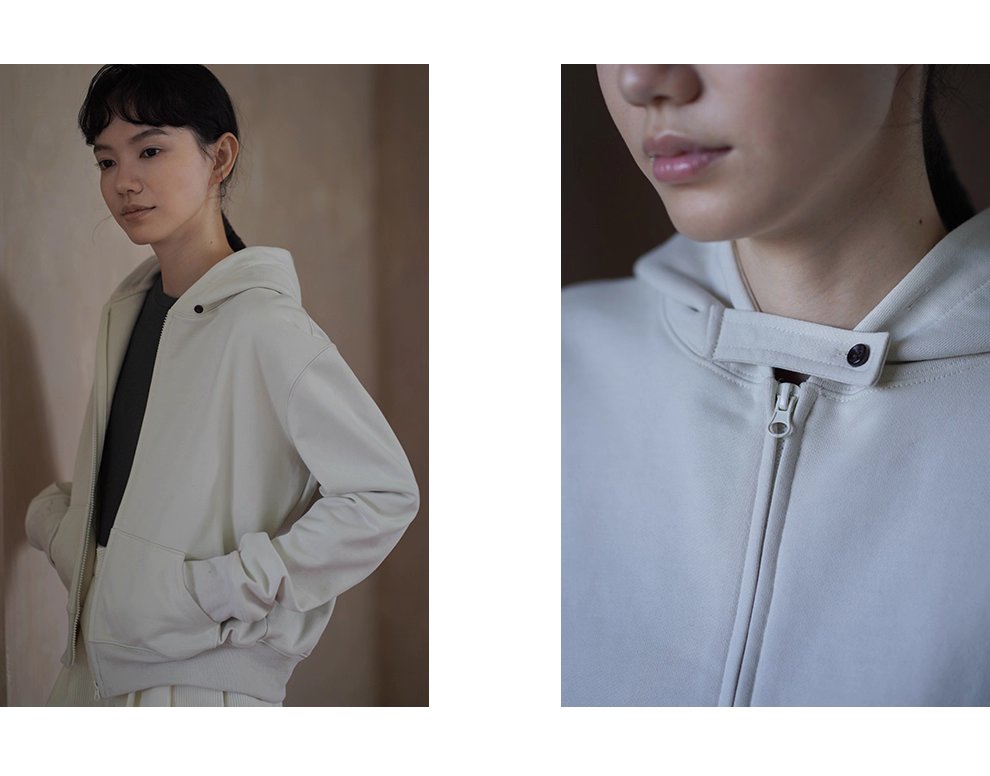 輕鬆休閒高克重親膚100棉針織衛衣布料連帽短版顯瘦外套