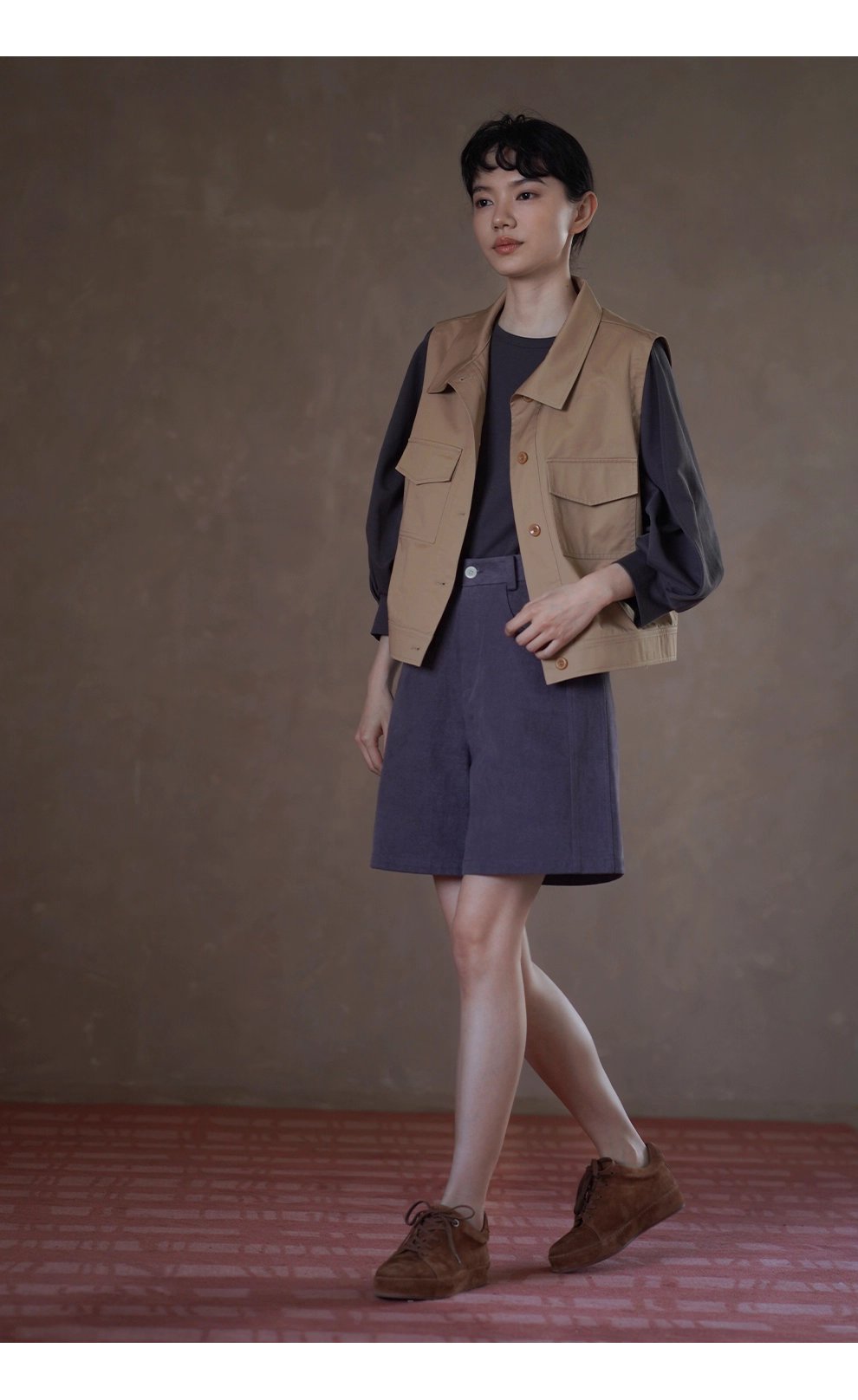 顯瘦遮肉輪廓立體燈籠剪裁插肩袖圓領上衣寬鬆休閒T恤女