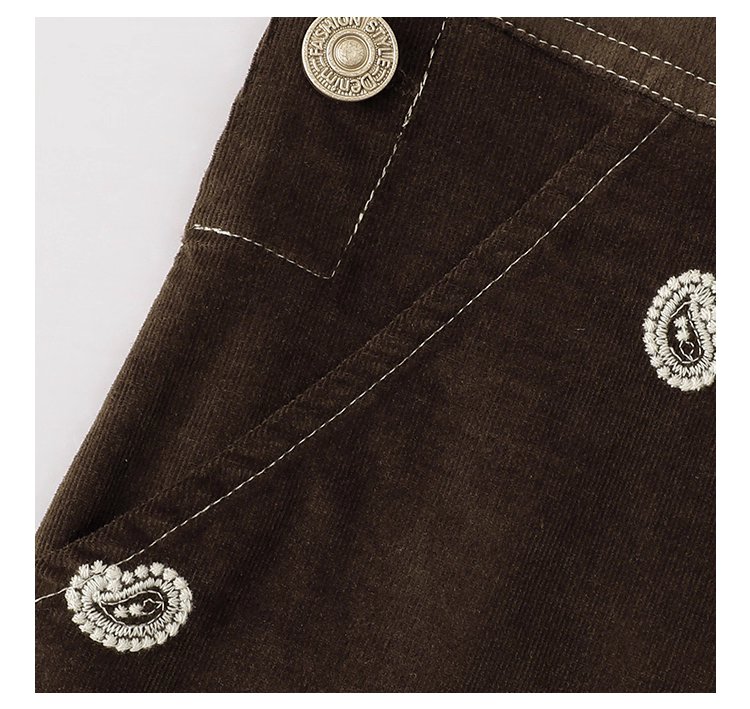 減齡刺繡純棉背帶洋裝女秋季新款後開叉a字裙