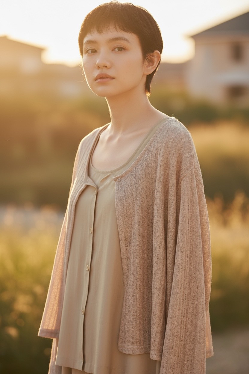 寬鬆休閒遮肉顯瘦簡約百搭假兩件長袖開衫小外套上衣