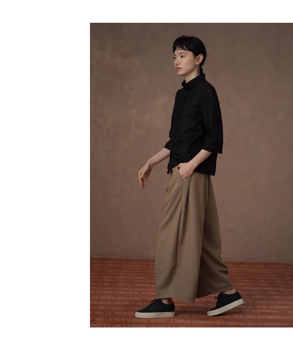 秋日慵懶氛圍鬆緊高腰不挑人顯瘦通勤寬鬆直筒遮肉長褲