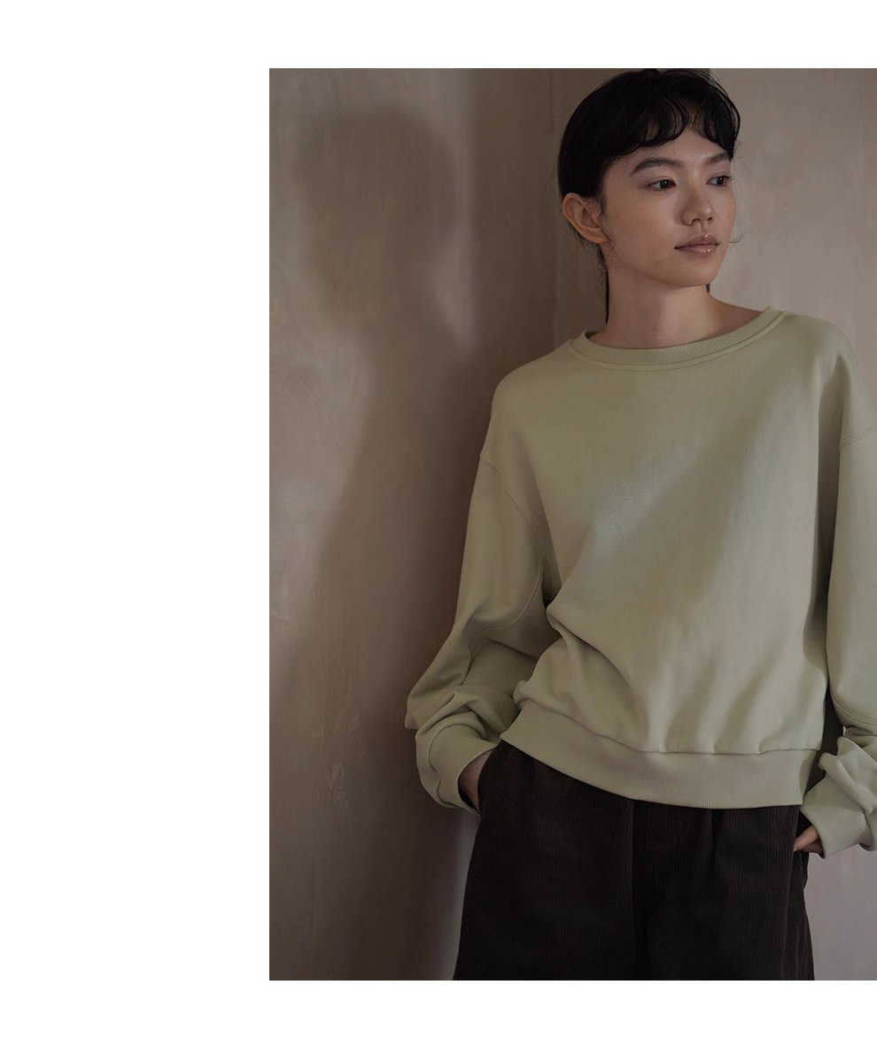 青芒椰椰衛衣寬鬆落肩長袖圓領顯瘦軟糯棉感休閒上衣女