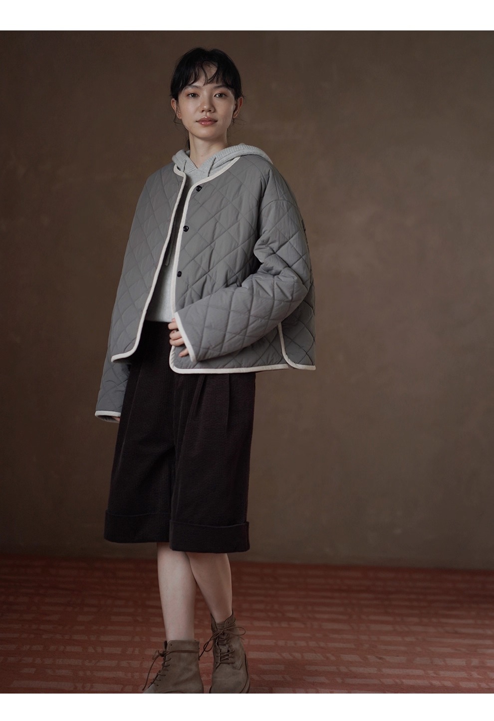 淡人配色毛衣溫暖100羊毛寬鬆連帽疊穿休閒顯瘦針織女