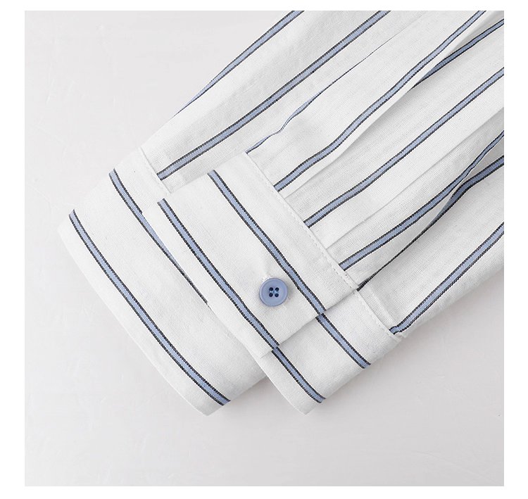 藍條紋娃娃領純棉洋裝女秋新款寬鬆長袖襯衫裙,藍條紋娃娃領純棉洋裝女秋新款寬鬆長袖襯衫裙,HBEW7043,藍條紋娃娃領純棉洋裝女秋新款寬鬆長袖襯衫裙,襯衫洋裝,全棉面料