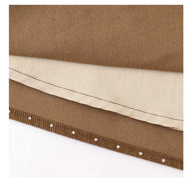 復古波點燈芯絨半身裙女秋冬新款高腰純棉a字裙