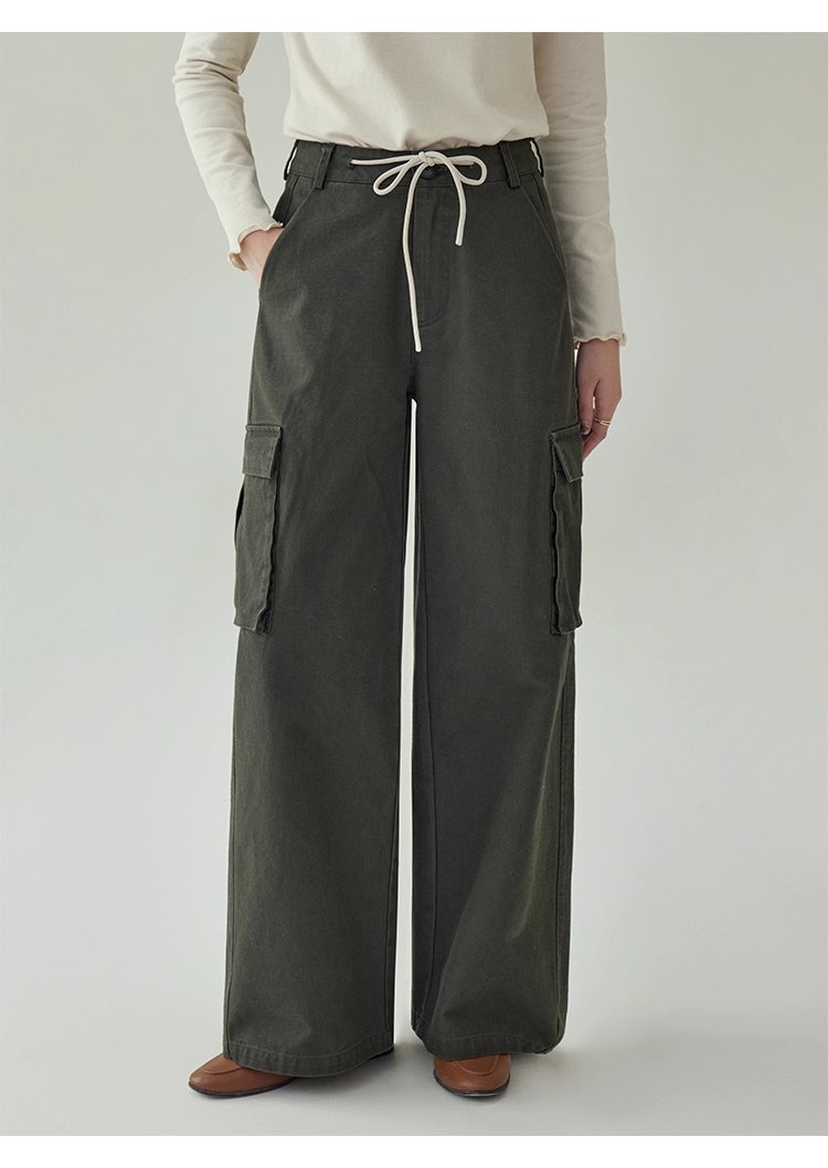 繫帶高腰純棉直筒休閒褲女秋季新款百搭工裝長褲,繫帶高腰純棉直筒休閒褲女秋季新款百搭工裝長褲,HBEW3026,繫帶高腰純棉直筒休閒褲女秋季新款百搭工裝長褲,高腰直筒,全棉面料