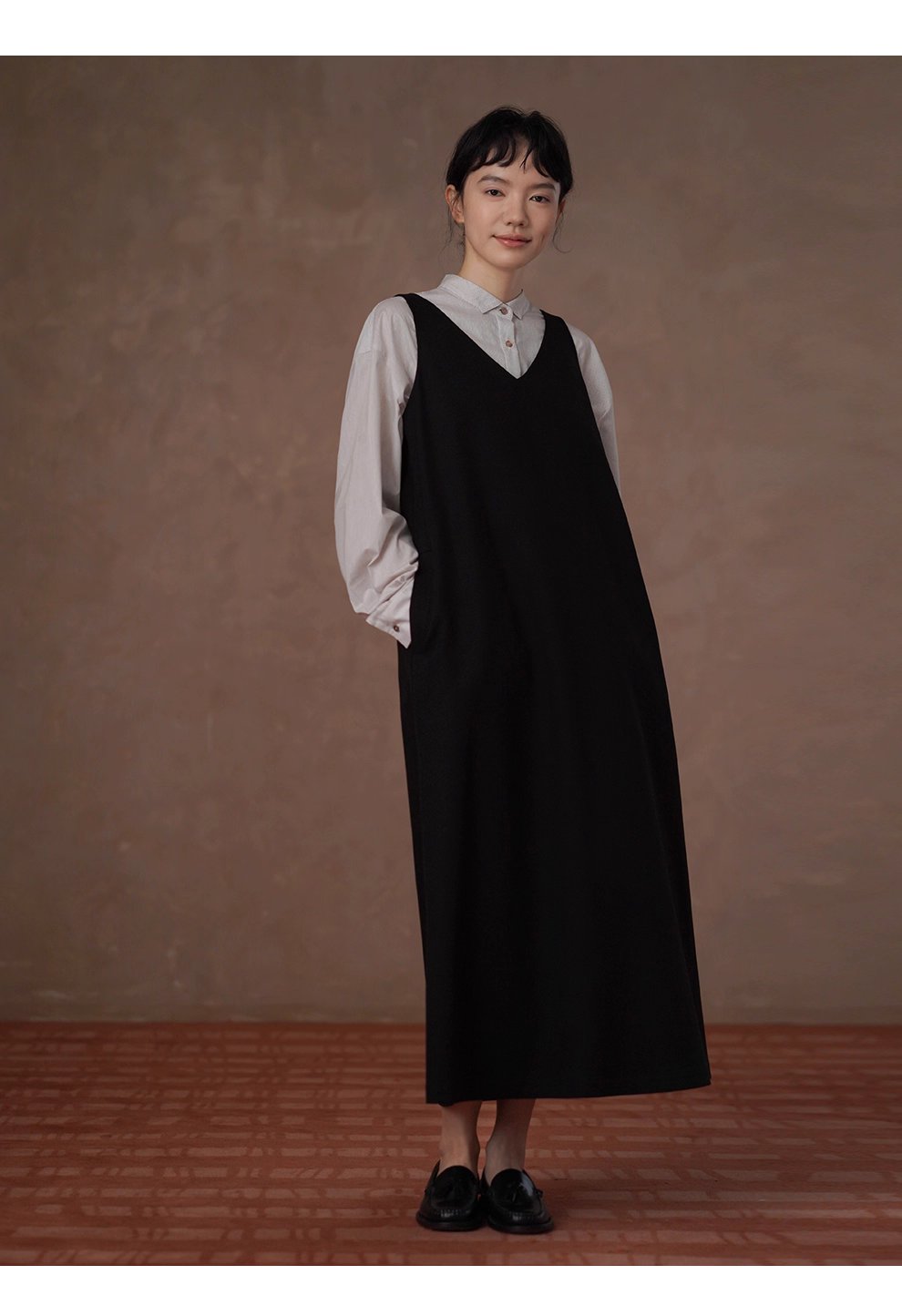 素描課堂藝術生襯衫小尖領設計細條紋寬鬆顯瘦通勤上衣