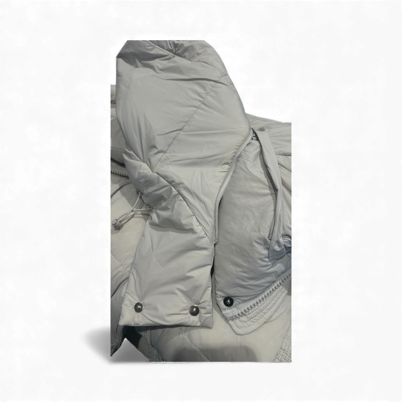 山系少女綿軟感保暖連帽寬鬆0白鴨絨中長羽絨服