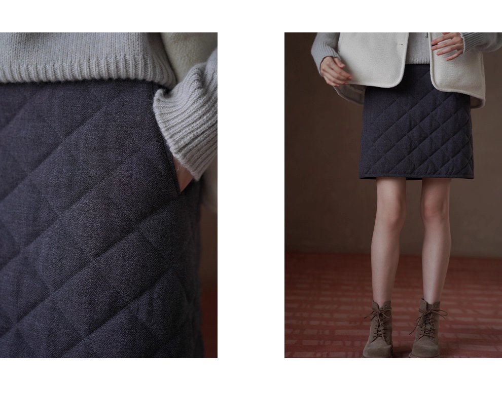 灰調菱格絎棉薄呢半身裙保暖百搭高腰A字顯瘦通勤短裙女,灰調菱格絎棉薄呢半身裙保暖百搭高腰A字顯瘦通勤短裙女,HBEW2020,灰調菱格絎棉薄呢半身裙保暖百搭高腰A字顯瘦通勤短裙女,菱格車線,五分裙長