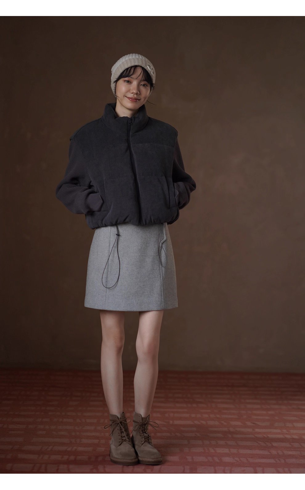 打破單調前片分割設計高腰短版顯瘦A字通勤毛呢半身裙女,打破單調前片分割設計高腰短版顯瘦A字通勤毛呢半身裙女,HBEW2022,打破單調前片分割設計高腰短版顯瘦A字通勤毛呢半身裙女,俐落剪裁,羊毛混紡