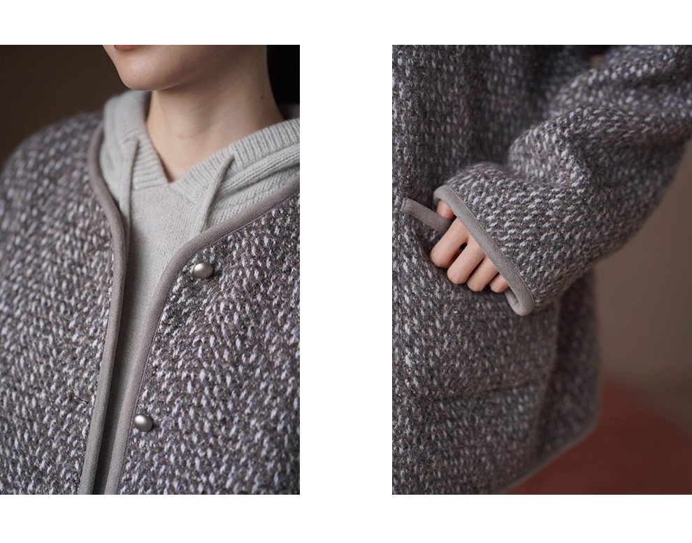 桑蠶絲綿羊毛混紡編織香香肌理寬鬆輪廓一手長夾棉大衣,桑蠶絲綿羊毛混紡編織香香肌理寬鬆輪廓一手長夾棉大衣,HBEW5095,桑蠶絲綿羊毛混紡編織香香肌理寬鬆輪廓一手長夾棉大衣,小香編織,羊毛混紡