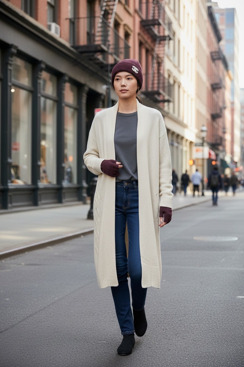 寬鬆慵懶風中長款過膝針織開襟衫,寬鬆慵懶風中長款過膝針織開襟衫,5W165002,寬鬆慵懶風中長款過膝針織開襟衫,簡約質感,直筒H型