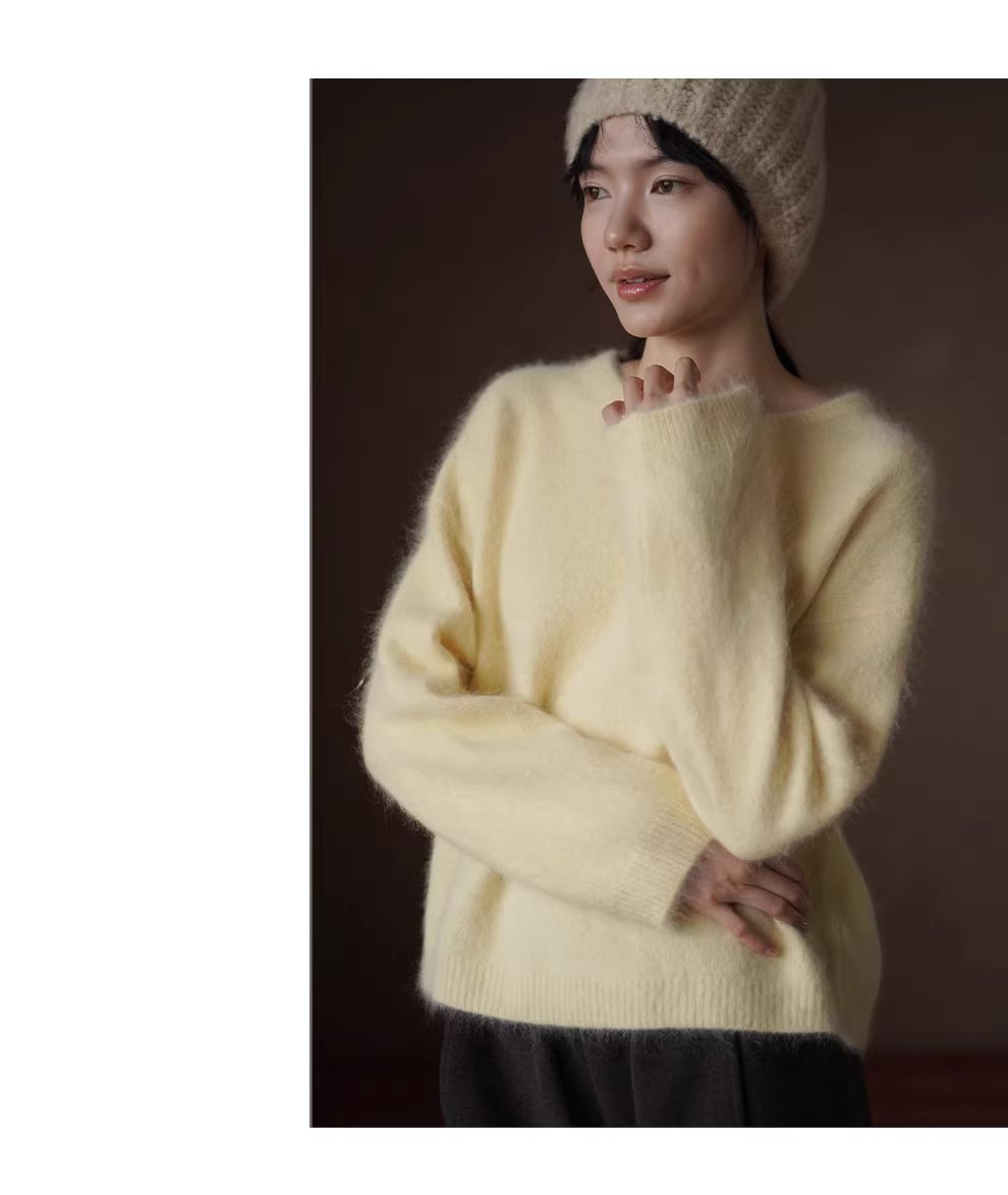 蓬鬆酒心吐司24支敲細浣熊混紡紗線圓領寬鬆絨毛毛衣女,蓬鬆酒心吐司24支敲細浣熊混紡紗線圓領寬鬆絨毛毛衣女,HBEW1137,蓬鬆酒心吐司24支敲細浣熊混紡紗線圓領寬鬆絨毛毛衣女,絨毛毛衣,羅紋縮口