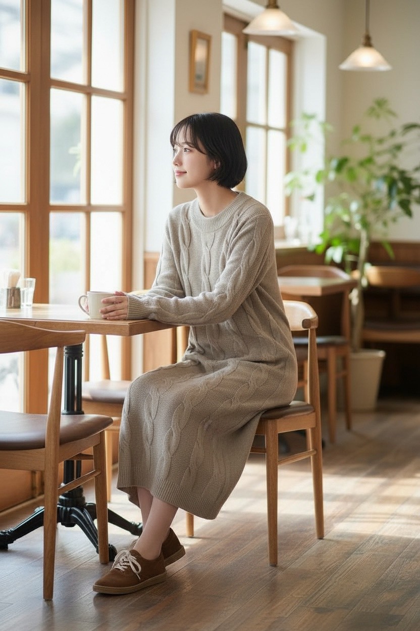 修身顯瘦麻花紋毛衣洋裝女冬季百搭通勤連衣裙,修身顯瘦麻花紋毛衣洋裝女冬季百搭通勤連衣裙,5W167002,修身顯瘦麻花紋毛衣洋裝女冬季百搭通勤連衣裙,麻花針織,百搭實穿