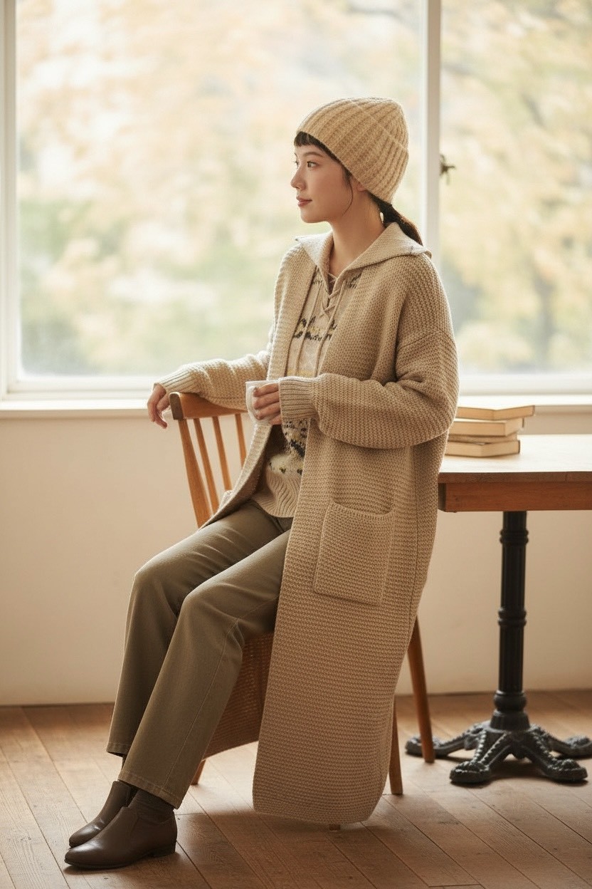 粗線加厚款毛衣外套秋冬慵懶風口袋針織開襟衫,粗線加厚款毛衣外套秋冬慵懶風口袋針織開襟衫,5W165014,粗線加厚款毛衣外套秋冬慵懶風口袋針織開襟衫,百搭實穿,粗針設計