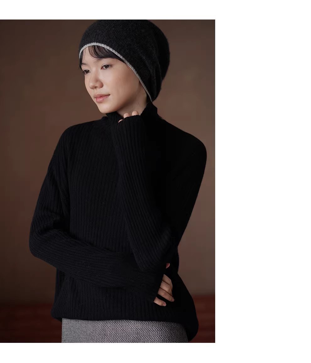 100羊毛無縫一體工藝寬鬆堆領保暖顯瘦坑條針織上衣女,100羊毛無縫一體工藝寬鬆堆領保暖顯瘦坑條針織上衣女,HBEW1164,100羊毛無縫一體工藝寬鬆堆領保暖顯瘦坑條針織上衣女,無縫一體,羊毛100%