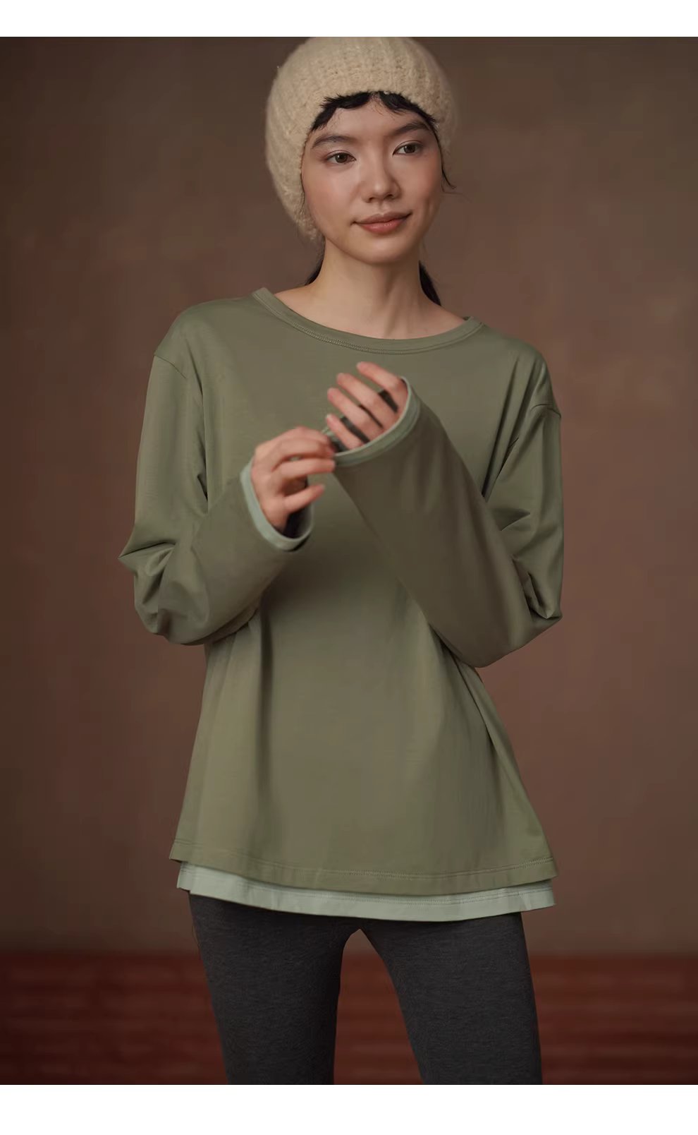 浮萍奶油長袖T假兩件撞色拼接寬鬆圓領內搭顯瘦休閒上衣,浮萍奶油長袖T假兩件撞色拼接寬鬆圓領內搭顯瘦休閒上衣,HBEW1171,浮萍奶油長袖T假兩件撞色拼接寬鬆圓領內搭顯瘦休閒上衣,假兩件式,舒適面料