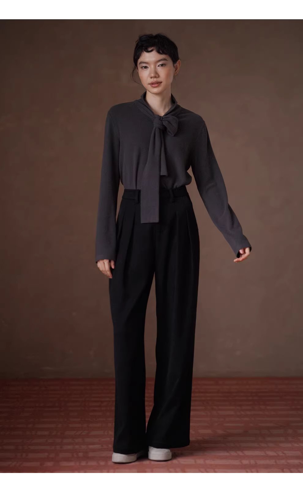 職場主角斜紋磨毛加厚寬鬆高腰通勤顯瘦闊腿西裝長褲女,職場主角斜紋磨毛加厚寬鬆高腰通勤顯瘦闊腿西裝長褲女,HBEW3059,職場主角斜紋磨毛加厚寬鬆高腰通勤顯瘦闊腿西裝長褲女,垂墜感佳,磨毛絨感