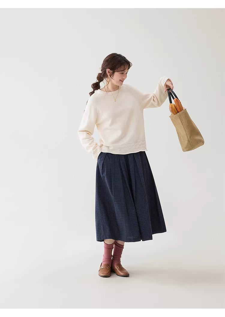 藍格百褶a字純棉半身裙女春季新款鬆緊腰中長裙,藍格百褶a字純棉半身裙女春季新款鬆緊腰中長裙,HBFS2000,藍格百褶a字純棉半身裙女春季新款鬆緊腰中長裙,復古格紋,全棉面料