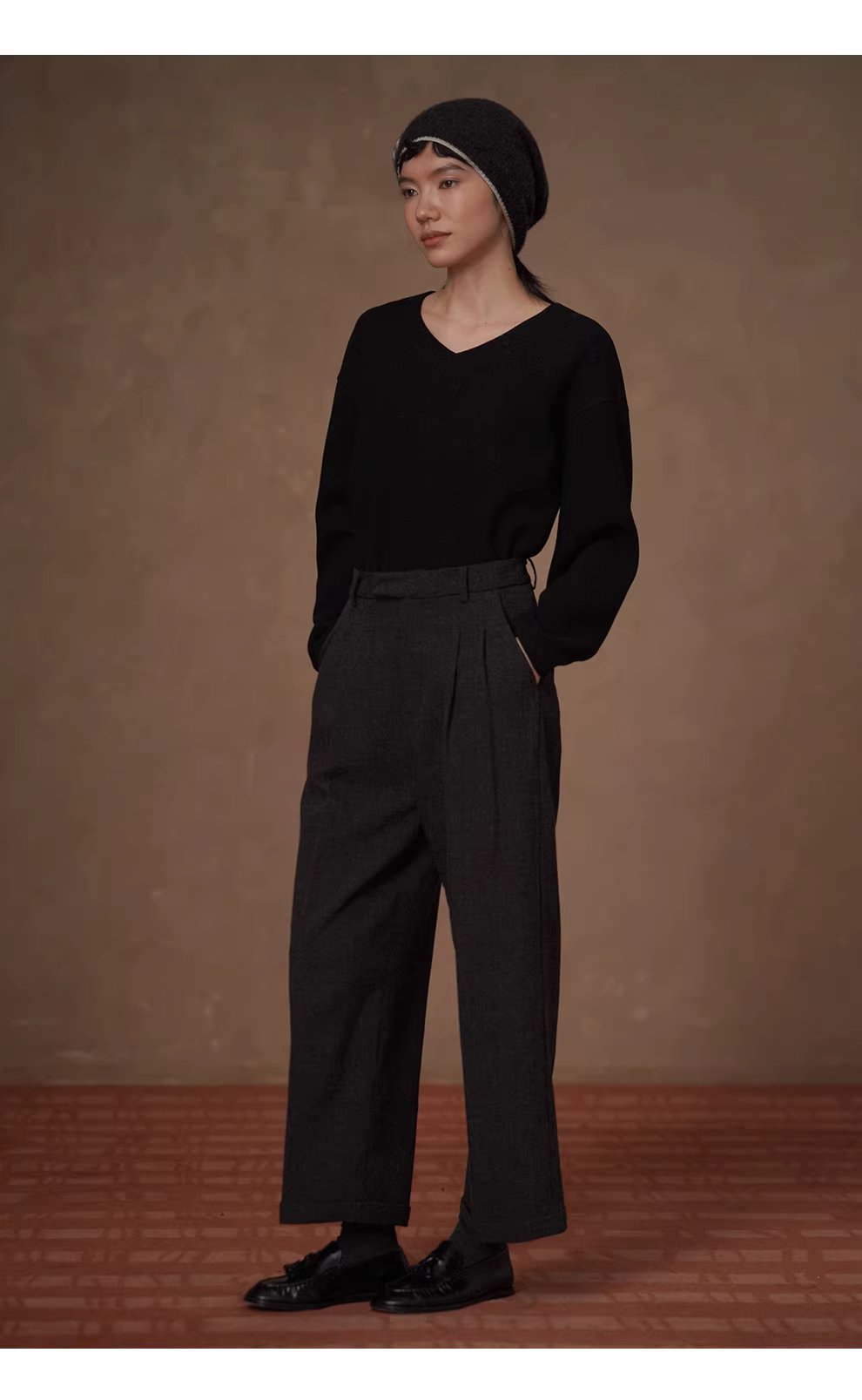 靜奢通勤訂製花灰肌理顯瘦高腰利落直筒折邊西裝長褲女,靜奢通勤訂製花灰肌理顯瘦高腰利落直筒折邊西裝長褲女,HBFS3001,靜奢通勤訂製花灰肌理顯瘦高腰利落直筒折邊西裝長褲女,壓褶收腰,花灰面料