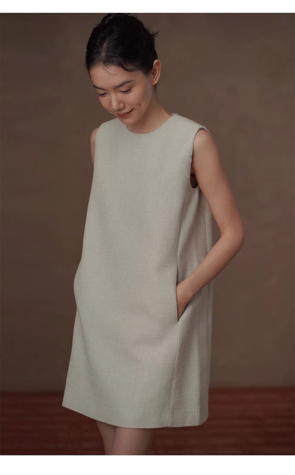 簡約且獨特編織小香肌理圓領直筒顯瘦疊穿背心洋裝女,簡約且獨特編織小香肌理圓領直筒顯瘦疊穿背心洋裝女,HBFS7005,簡約且獨特編織小香肌理圓領直筒顯瘦疊穿背心洋裝女,直筒修身,百搭實穿