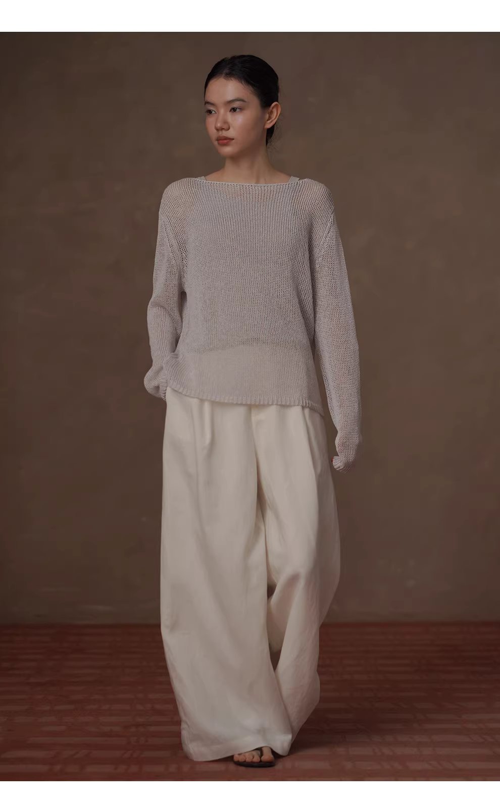 朦朧水霧進口及紙紗透氣針織紙片人寬鬆顯瘦一字領罩衫,朦朧水霧進口及紙紗透氣針織紙片人寬鬆顯瘦一字領罩衫,HBFS1014,朦朧水霧進口及紙紗透氣針織紙片人寬鬆顯瘦一字領罩衫,舒適透氣,寬鬆顯瘦