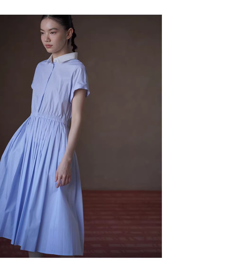 格林島嶼清新條紋洋裝親膚透氣撞色翻領收腰顯瘦洋裝,格林島嶼清新條紋洋裝親膚透氣撞色翻領收腰顯瘦洋裝,HBFS7008,格林島嶼清新條紋洋裝親膚透氣撞色翻領收腰顯瘦洋裝,軟糯親膚,版型顯瘦