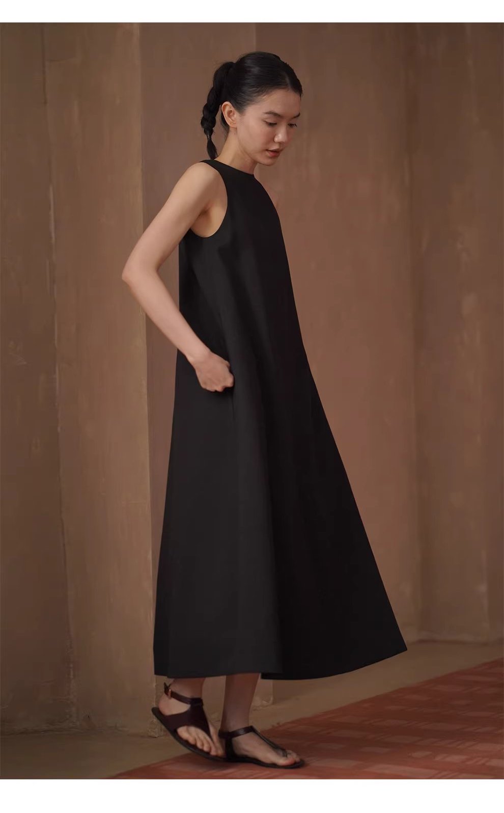 搖曳步履優雅A字顯瘦廓形圓領背心長款通勤垂感洋裝,搖曳步履優雅A字顯瘦廓形圓領背心長款通勤垂感洋裝,HBFS7009,搖曳步履優雅A字顯瘦廓形圓領背心長款通勤垂感洋裝,親膚舒適,簡約剪裁