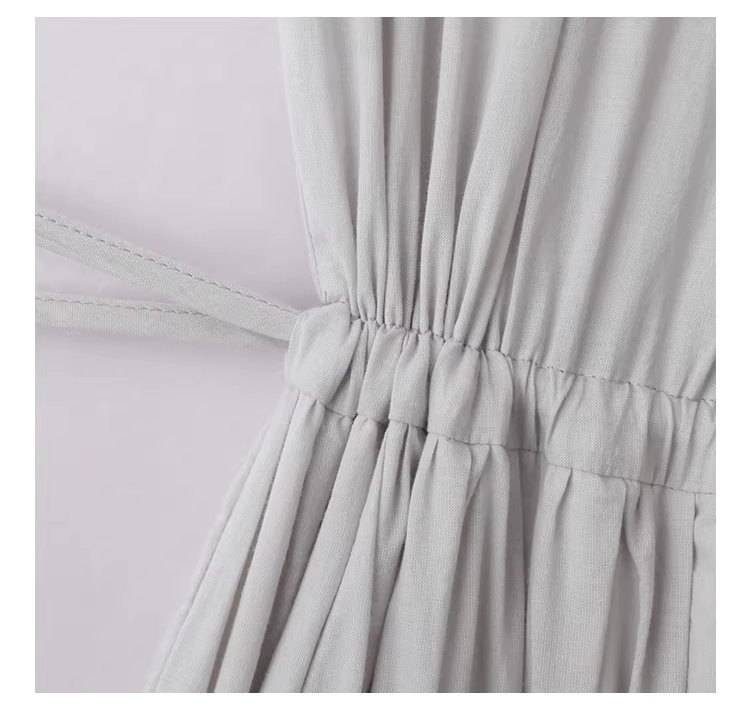 小眾褶皺收腰顯瘦洋裝女夏季新款純棉短袖長裙,小眾褶皺收腰顯瘦洋裝女夏季新款純棉短袖長裙,HBFS7019,小眾褶皺收腰顯瘦洋裝女夏季新款純棉短袖長裙,褶皺收腰,全棉面料