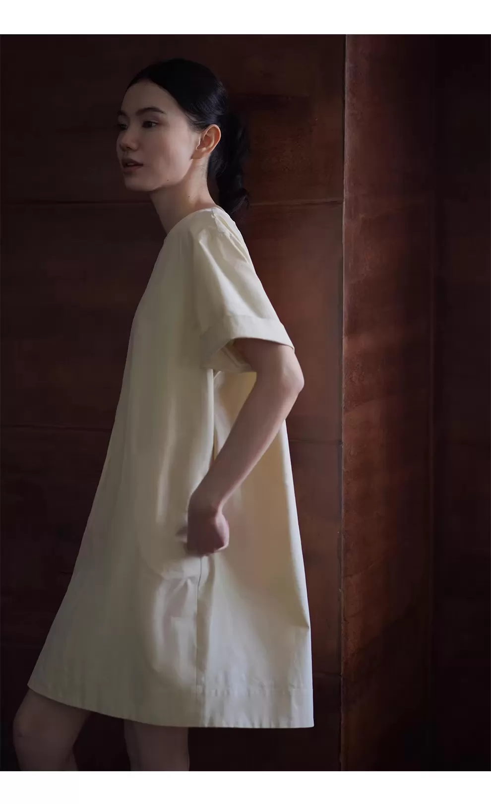 極簡美學透氣萊賽爾棉後領紐扣挺括寬鬆A字顯瘦洋裝女,極簡美學透氣萊賽爾棉後領紐扣挺括寬鬆A字顯瘦洋裝女,HBFS7022,極簡美學透氣萊賽爾棉後領紐扣挺括寬鬆A字顯瘦洋裝女,簡約質感,天絲混棉