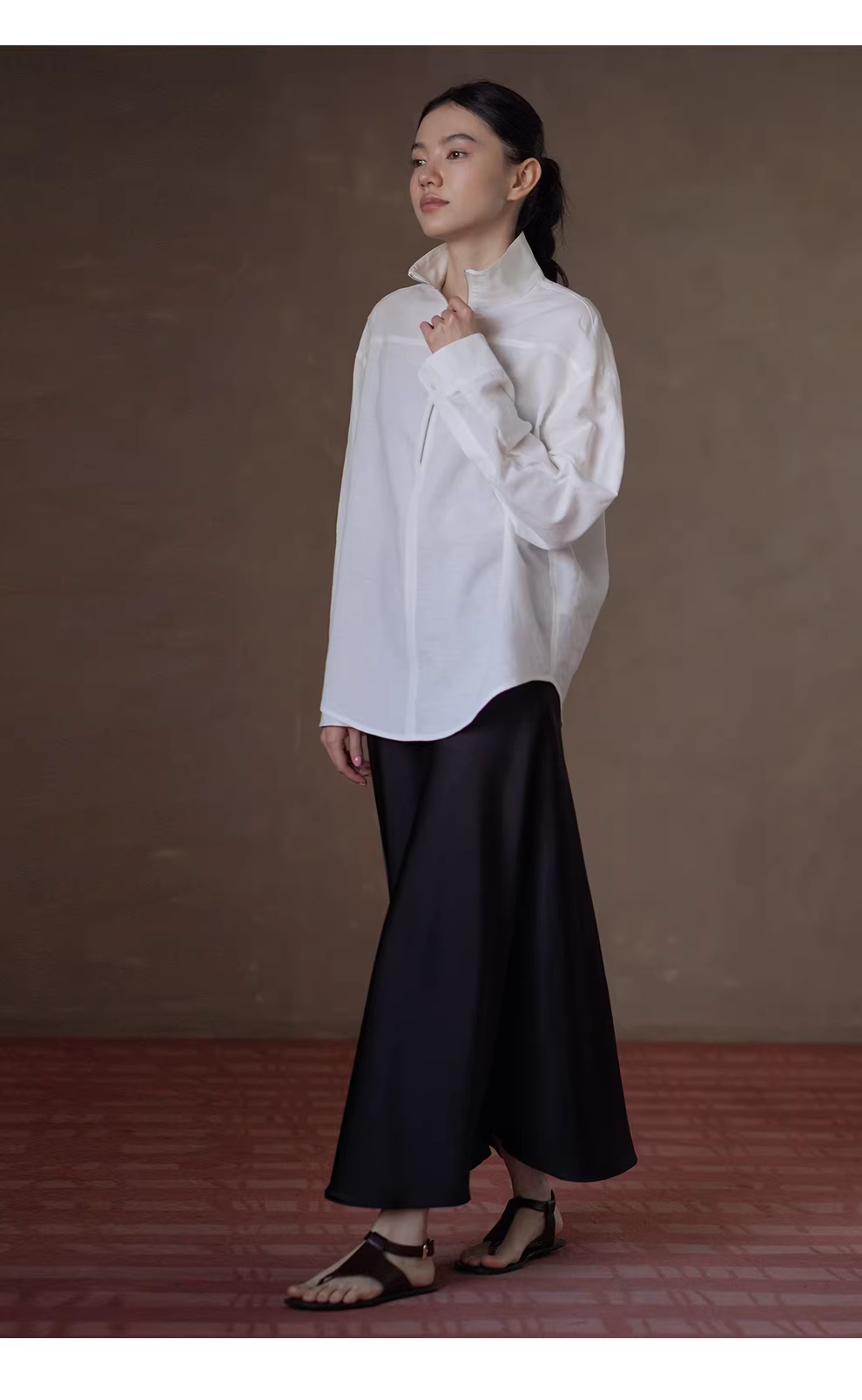 天然呼吸感亞麻棉半開門襟立領寬鬆長袖簡約顯瘦襯衫女,天然呼吸感亞麻棉半開門襟立領寬鬆長袖簡約顯瘦襯衫女,HBFS1075,天然呼吸感亞麻棉半開門襟立領寬鬆長袖簡約顯瘦襯衫女,俐落幹練,半開拉鍊