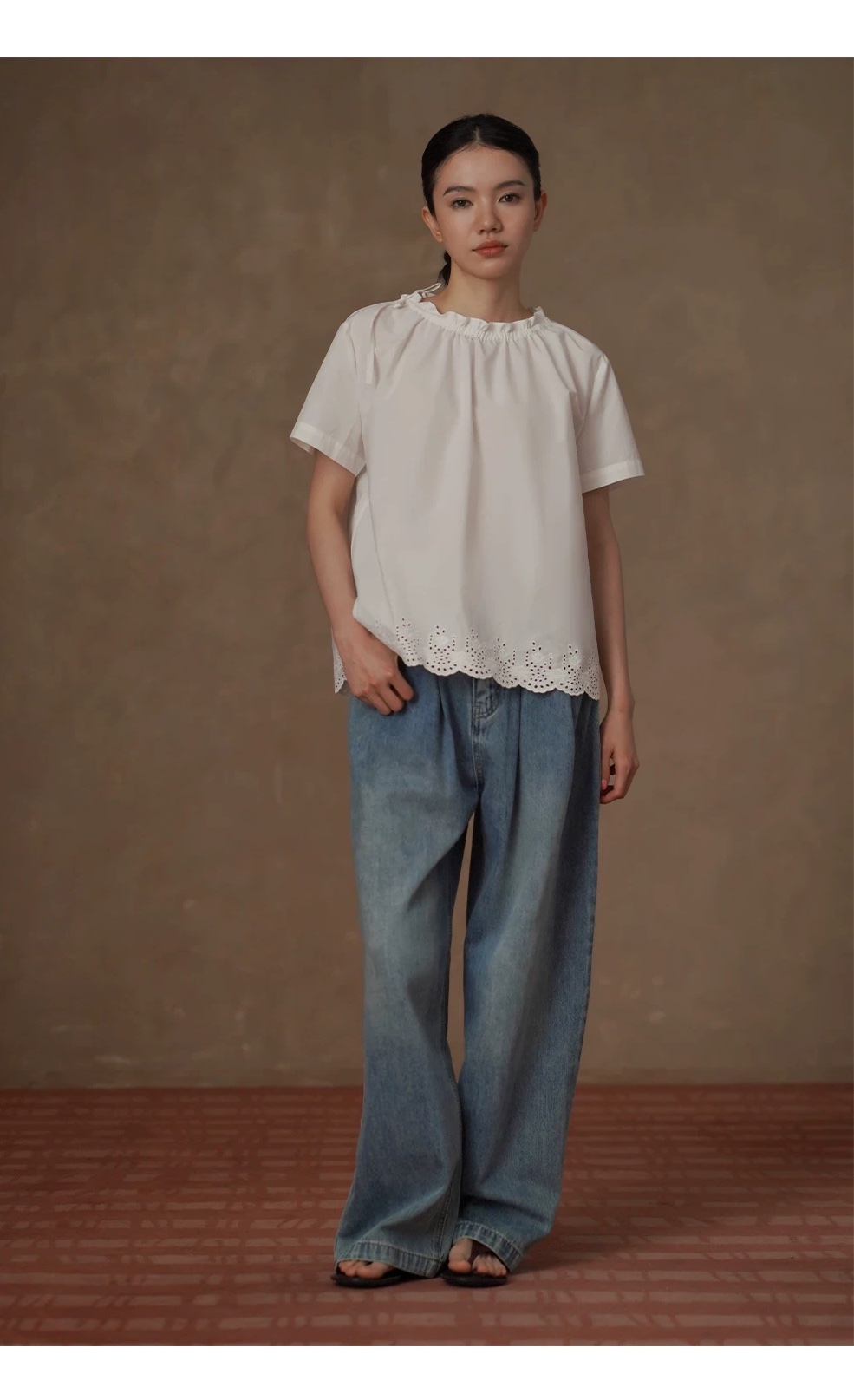 訂製法式刺繡下擺100棉抽繩繫帶領口多穿寬鬆短袖襯衫女,訂製法式刺繡下擺100棉抽繩繫帶領口多穿寬鬆短袖襯衫女,HBFS1096,訂製法式刺繡下擺100棉抽繩繫帶領口多穿寬鬆短袖襯衫女,純棉舒適,法式慵懶